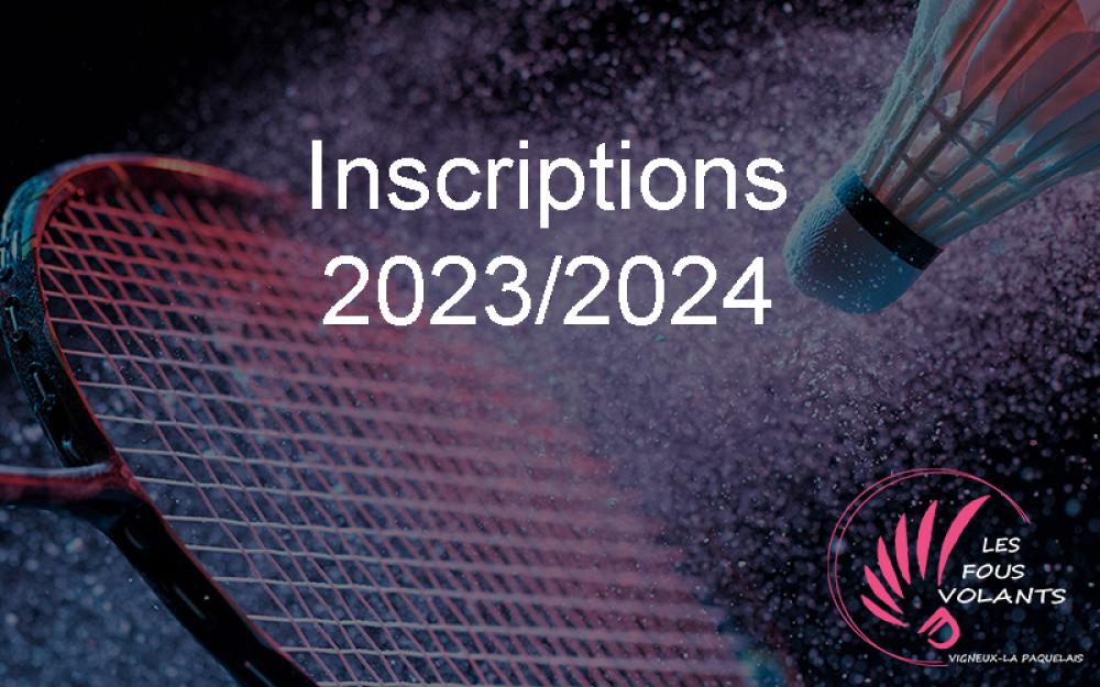 Inscriptions 2023/2024